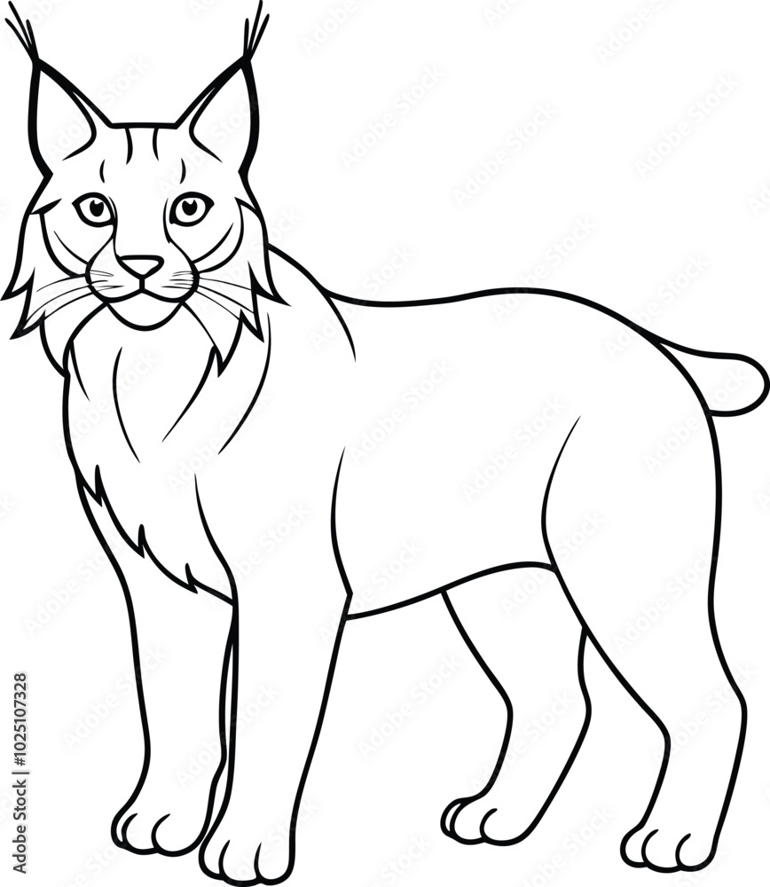 Lynx Outline Silhouette, Vector Illustration, Wildlife Clipart, Animal Design, Wildlife Art, Vector Graphic. Lynx Outline Silhouette, Vector Illustration, Wildlife Clipart, Animal Design, Wildlife Art, Vector Graphic.