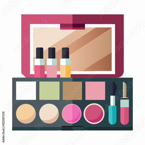 Ladies makeup kit vector illustration