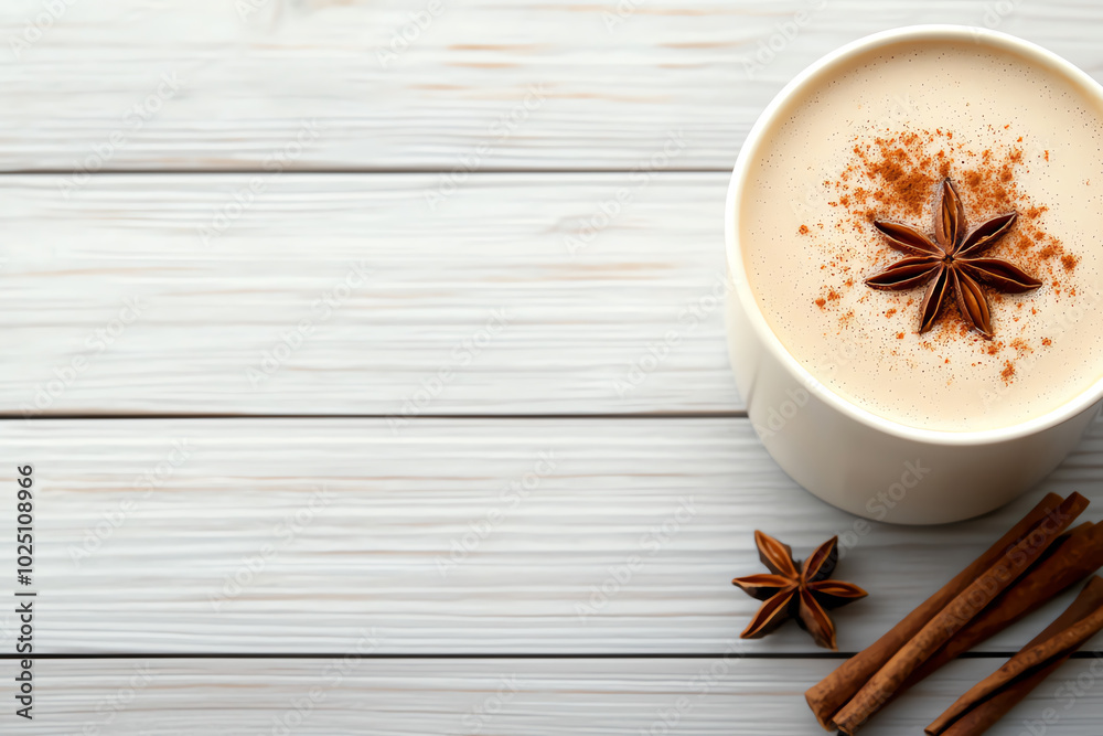 Delicious drink with star anise and cinnamon Delicious drink with star anise and cinnamon