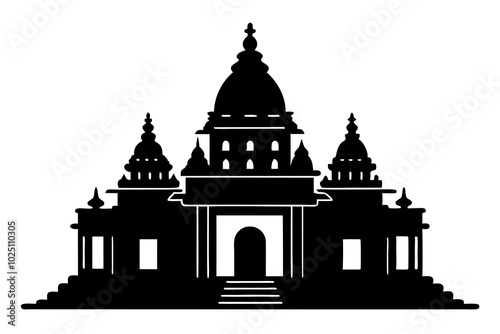 Hindu spiritual temple | vector silhouette illustration on white background