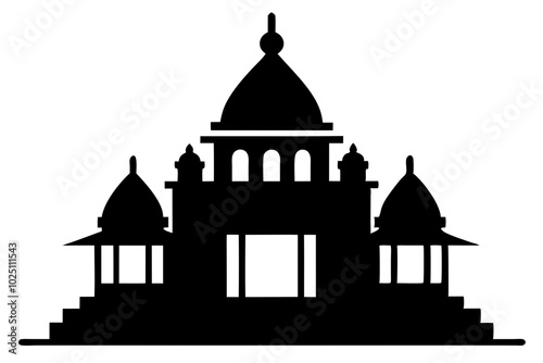 Hindu spiritual temple | vector silhouette illustration on white background