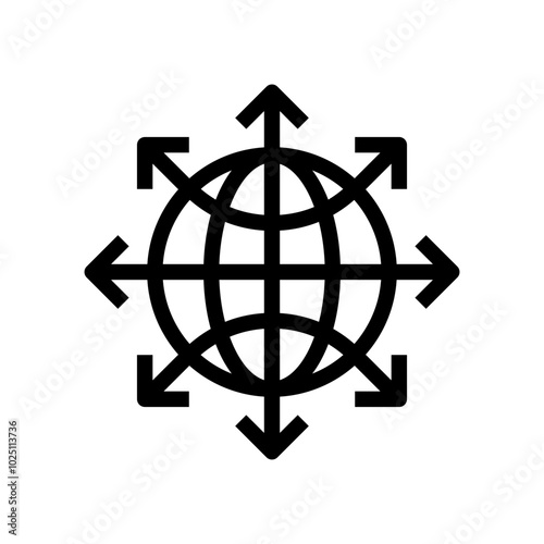 Global Network Expanding and Connectivity Icon