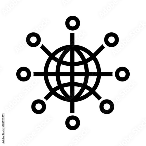 Global Digital Distribution and Connection Icon