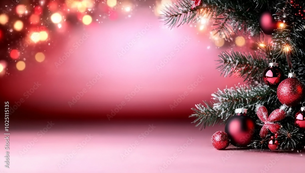 A festive scene with a Christmas tree and decorative ornaments. A festive scene with a Christmas tree and decorative ornaments.