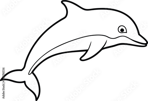 Porpoise fish outline and sketch drawing illustration. Line sea dolphin. Vintage hand drawn line art tattoo. Engraved porpoise animal. Cartoon jumping fish logo silhouette. Etching black doodle art. 