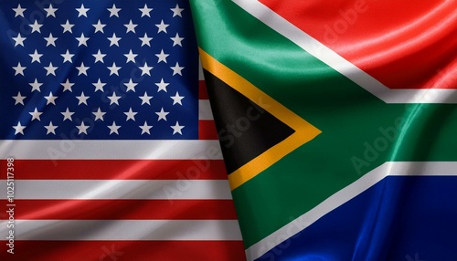 アメリカの国旗と南アフリカの国旗(America flag & South Africa flag.)
