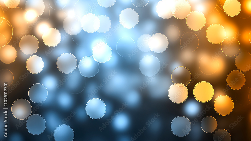 Bright bokeh lights create festive atmosphere with blend of blue and gold hues, perfect for celebrations and special occasions Bright bokeh lights create festive atmosphere with blend of blue and gold hues, perfect for celebrations and special occasions