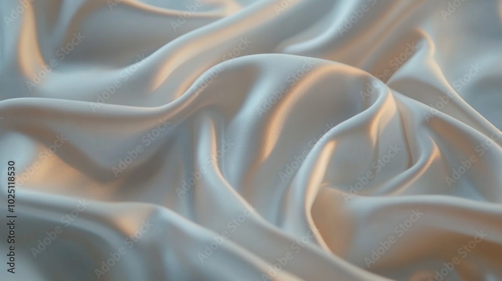 Crisp White Satin Fabric with Folds Crisp White Satin Fabric with Folds