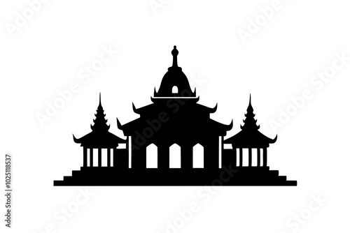 Temple Silhouettes | vector silhouette illustration on white background