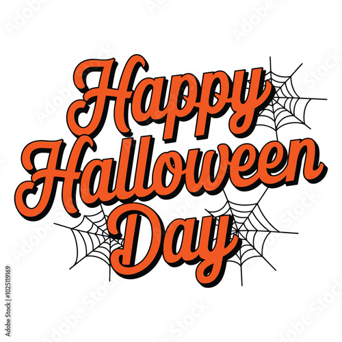 A simple Happy Halloween typography with pumpkin.