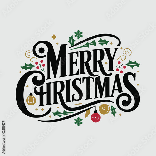 A simple Merry Christmas typography design.