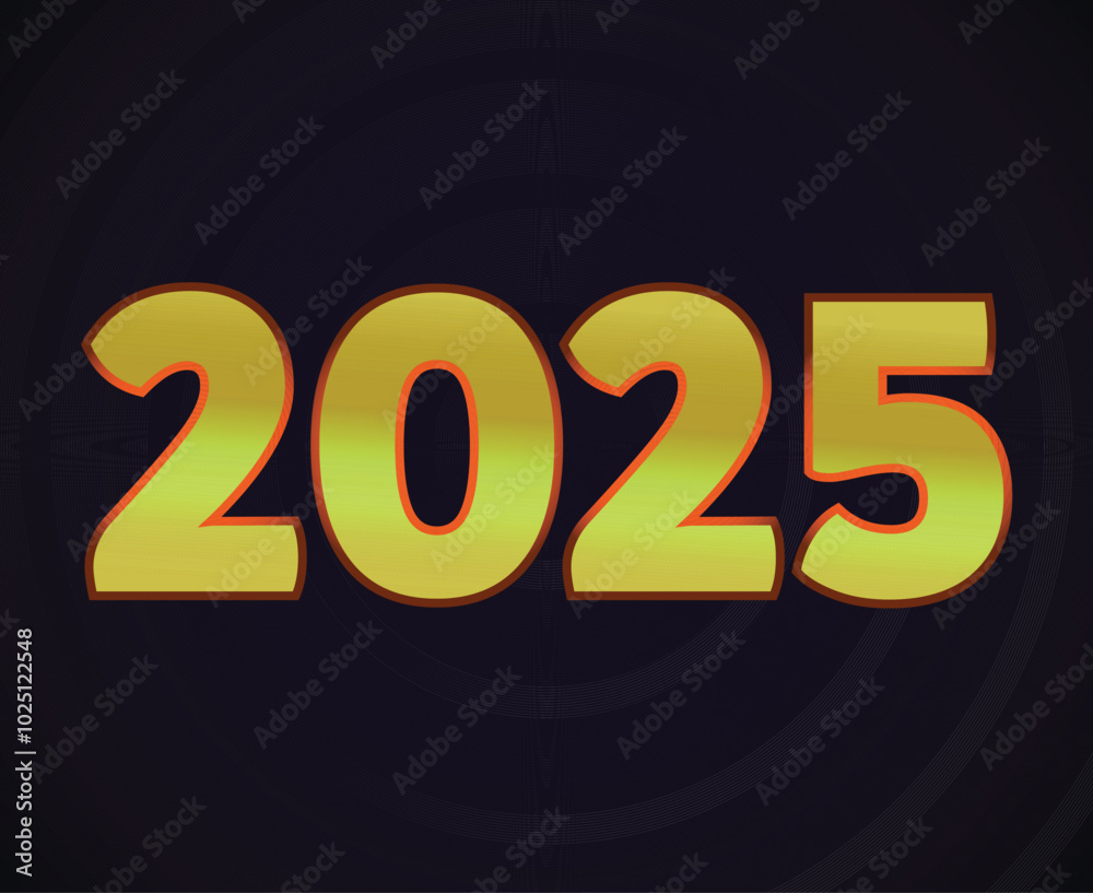 Happy New Year 2025 Abstract Design Logo Symbol Vector Illustration Happy New Year 2025 Abstract Design Logo Symbol Vector Illustration