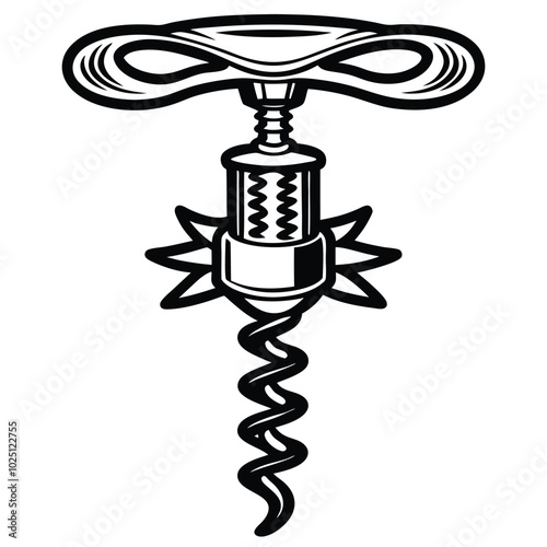 Corkscrew silhouette vector logo design sample concept illustration