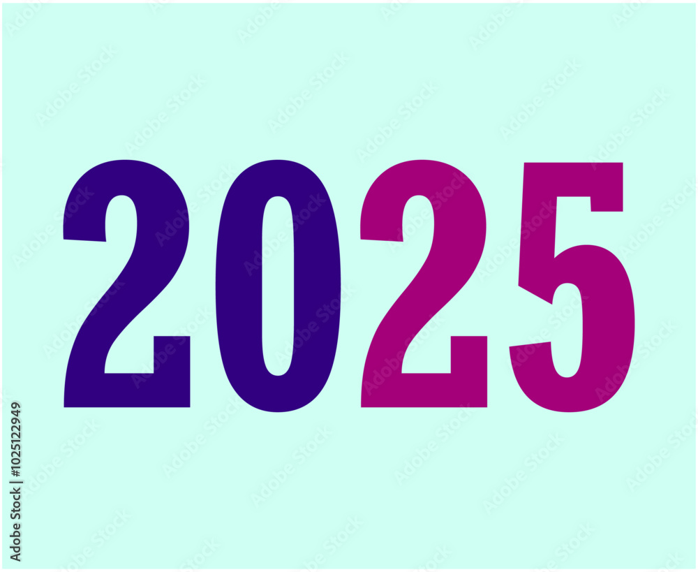 Happy New Year 2025 Abstract Festive Purple And Blue Design Logo Symbol Vector Illustration Happy New Year 2025 Abstract Festive Purple And Blue Design Logo Symbol Vector Illustration