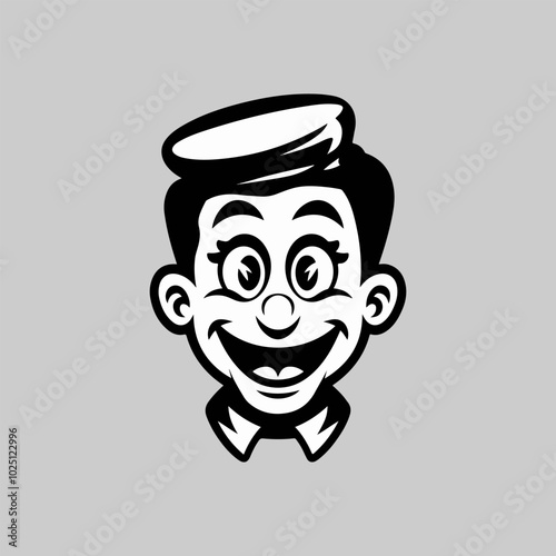 retro cartoon mascot character with a funny face 20