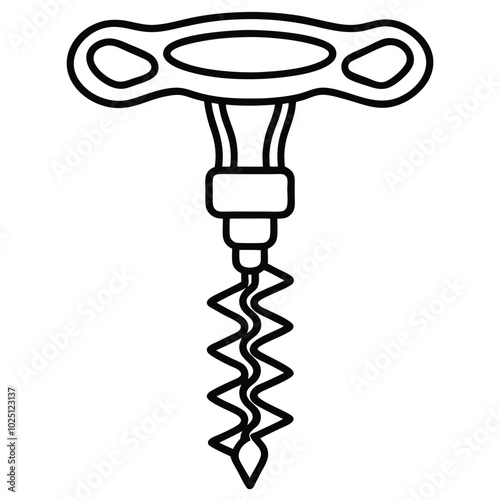 Corkscrew silhouette vector logo design sample concept illustration