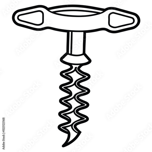 Corkscrew silhouette vector logo design sample concept illustration