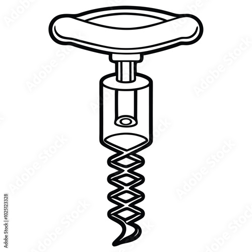 Corkscrew silhouette vector logo design sample concept illustration