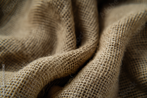 Macro detail of woven burlap