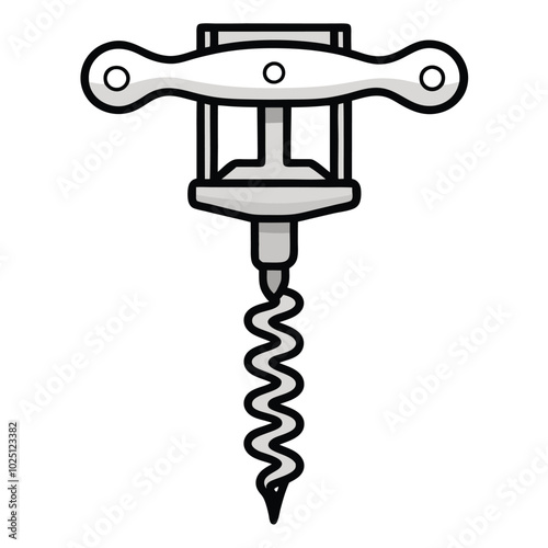 Corkscrew silhouette vector logo design sample concept illustration