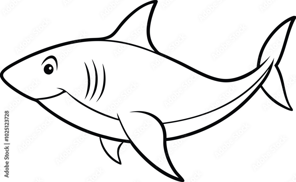 A Shark vector art line art drawing of shark sea fish underwater outline vector minimalist illustration. Sharks in doodle style. Hand drawn vector art. A Shark vector art line art drawing of shark sea fish underwater outline vector minimalist illustration. Sharks in doodle style. Hand drawn vector art.