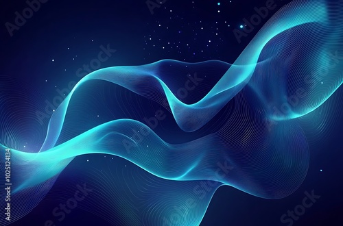 Minimalist art in blue and purple with tech-inspired flat vector graphics.