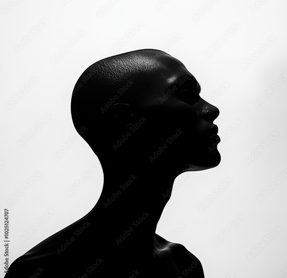 Silhouette of a man, no face visible, white background, high contrast Generative AI Silhouette of a man, no face visible, white background, high contrast Generative AI