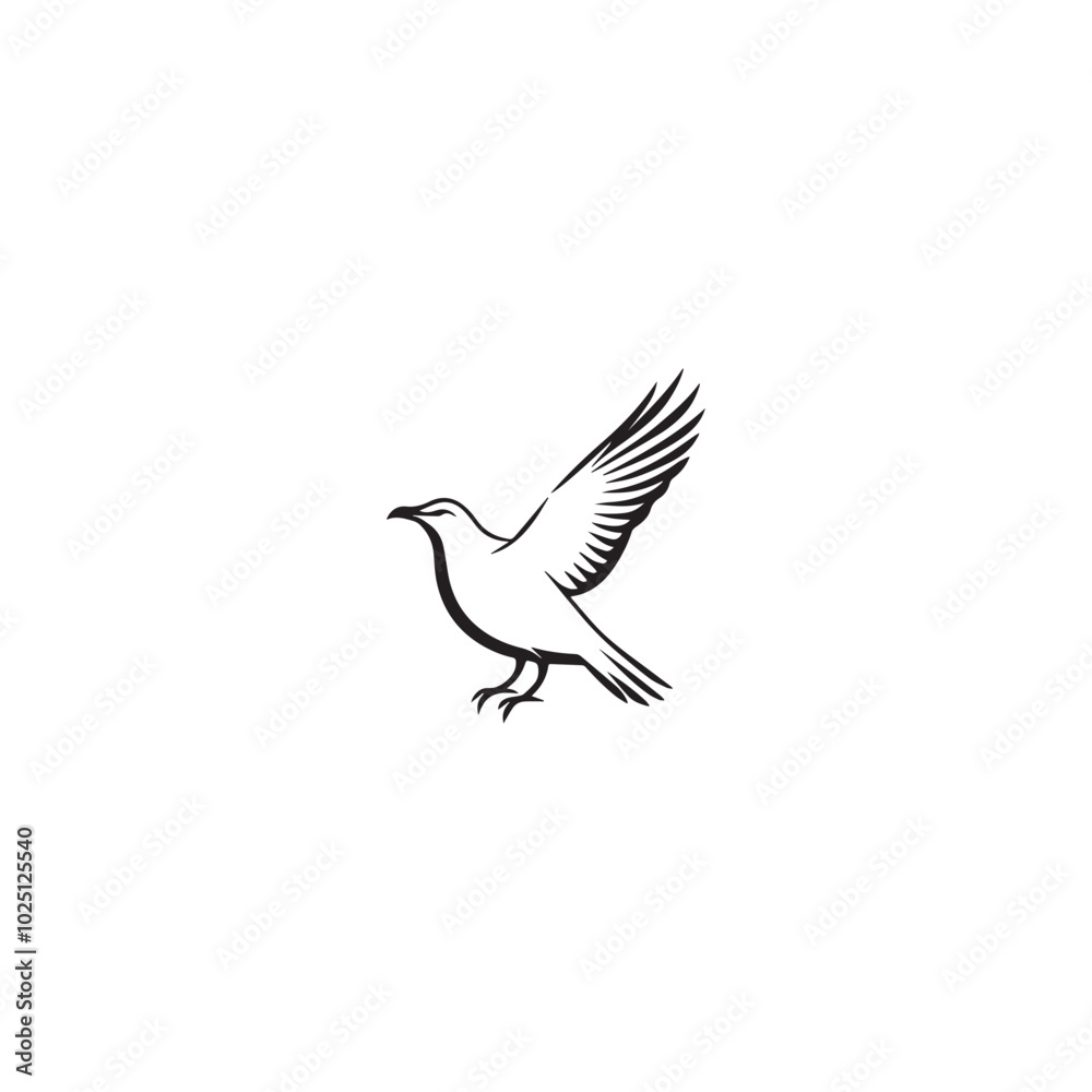 Obraz premium Seagul bird logo icon vector