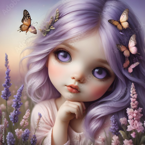 Doll with butterflies 
