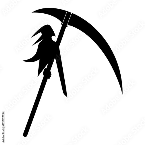 Scythe Silhouette vector illustration