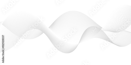 Vector wave digital white and gray blend futuristic technology flow tech transparent line stripe energy connection web music and sound, beautiful dynamic smooth space texture background.