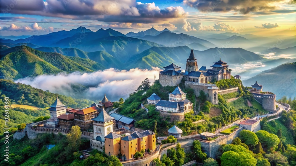Fototapeta premium Discover the Breathtaking Beauty of Ba Na Hills Vietnam: A Must-Visit Destination for Nature and Adventure Enthusiasts