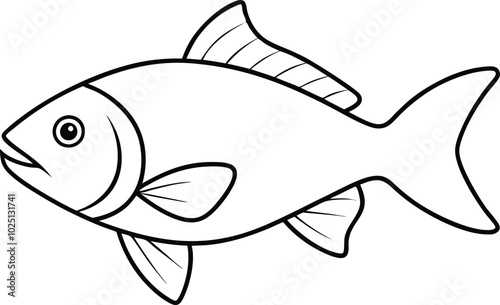 Fish vector art and line art illustration design. Fish vector icons. Vector fish. Fish illustration. Fishing symbols. Seafood icons.
