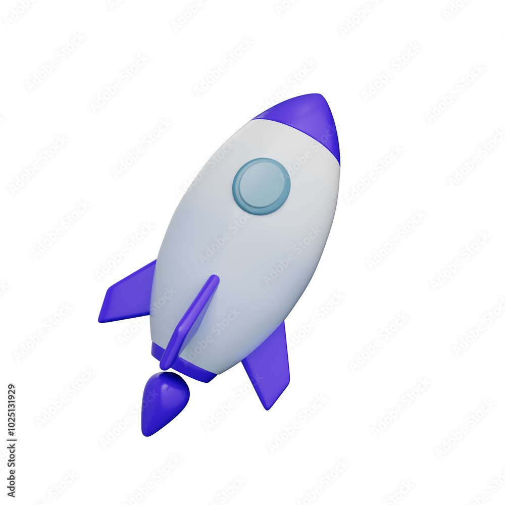 cartoon 3D rocket isolated on white cartoon 3D rocket isolated on white