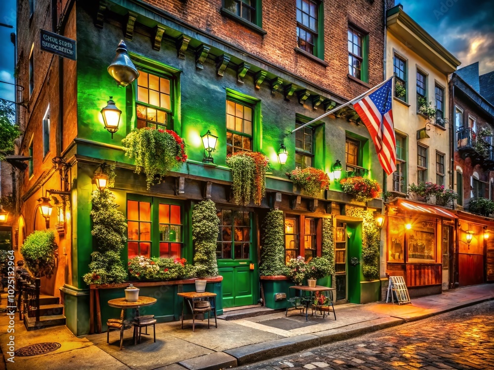 Fototapeta premium Discover the Oldest Irish Pub in NYC: A Historic Gem with Authentic Atmosphere and Unique Charm for All