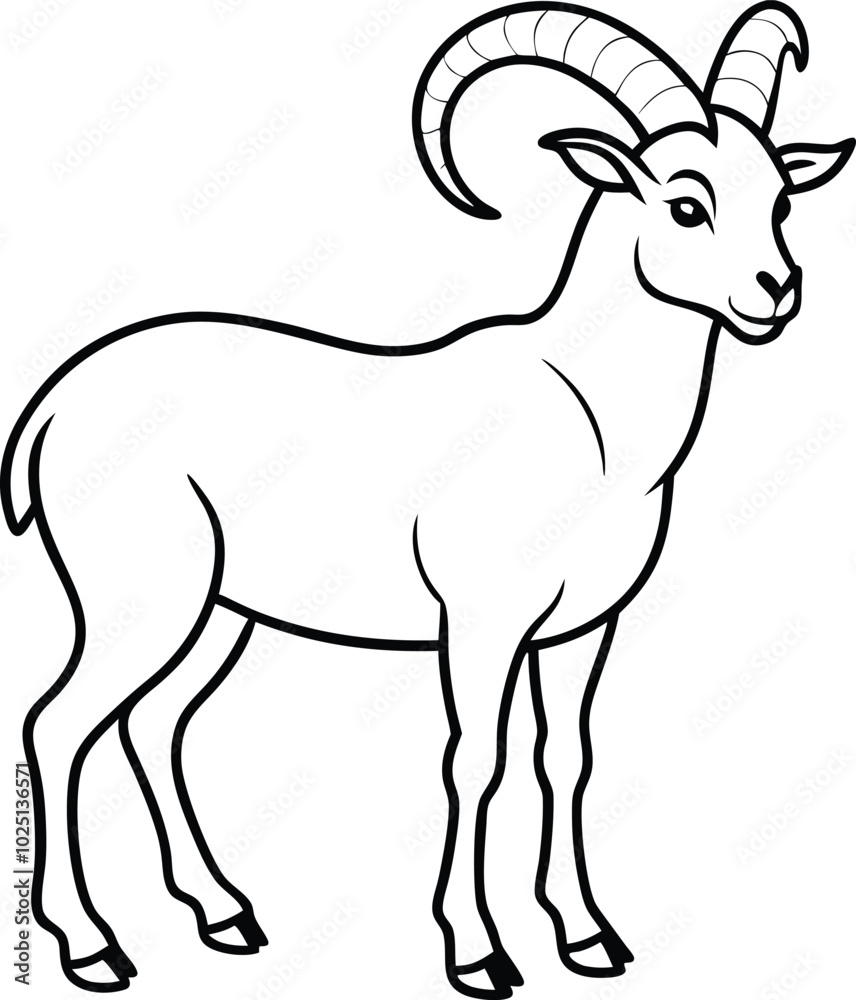 Ibex outline illustration art, smooth line art like silhouette on white background. The Ibex, Victors, Image, Sign. Ibex outline illustration art, smooth line art like silhouette on white background. The Ibex, Victors, Image, Sign.