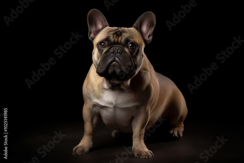 A brown and white dog with a black nose