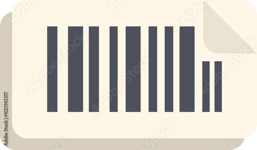 Free Download Simple barcode graphic on a white sticker with one corner folded up - GFXLoad