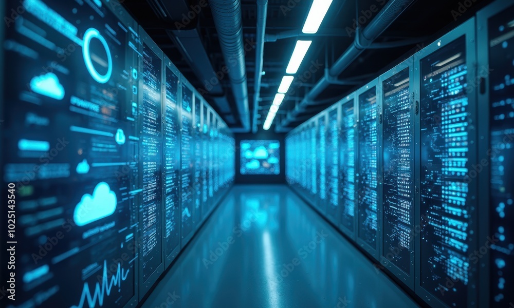 Modern Data Center with Advanced Technology Visuals Modern Data Center with Advanced Technology Visuals