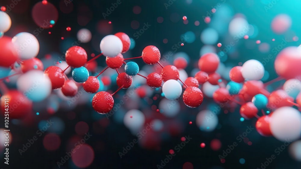 Molecular compounds assembling in a virtual lab, advanced technology, 3D illustration