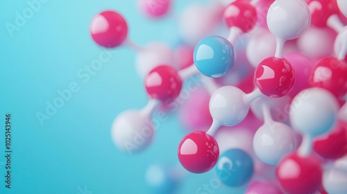 Molecular compounds assembling in a virtual lab, advanced technology, 3D illustration