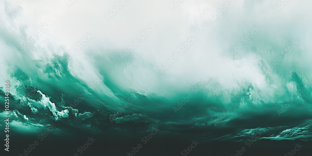 Fototapeta premium Abstract green clouds in the sky