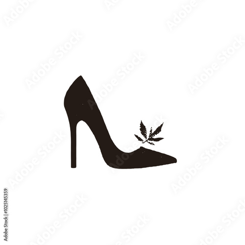 A black high-heel shoe with a pointed toe 