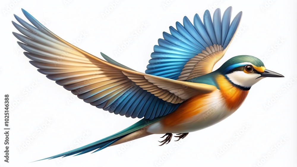 Obraz premium Elegant Flying Bird Vector Illustration for Nature, Wildlife, and Environmental Designs and Projects