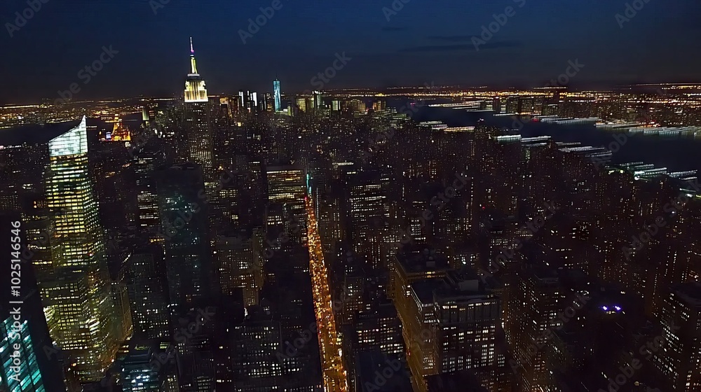 Cityscape night view of Manhattan, New York City, USA Cityscape night view of Manhattan, New York City, USA