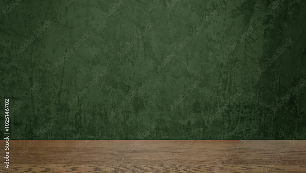 walnut wooden counter table at foreground with dark green concrete wall at background. real countertop image for displayed products, natural concept. grunge concrete wall and wooden table for design. walnut wooden counter table at foreground with dark green concrete wall at background. real countertop image for displayed products, natural concept. grunge concrete wall and wooden table for design.