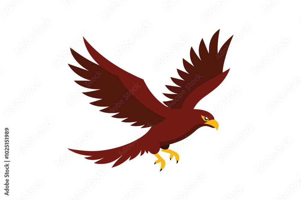 Obraz premium Flying eagle bird vector art illustration.
