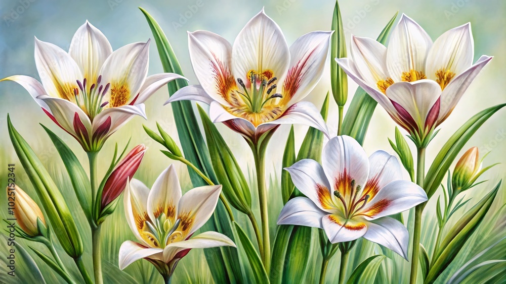 Elegant Sego Lily Drawing - Botanical Art and Nature Illustration for Home Decor and Design Inspiration Elegant Sego Lily Drawing - Botanical Art and Nature Illustration for Home Decor and Design Inspiration