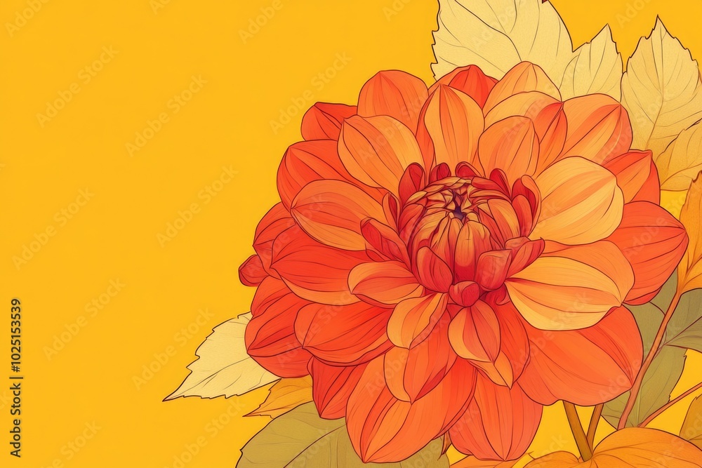 A bright yellow flower on a plain yellow background, perfect for editorial or design use A bright yellow flower on a plain yellow background, perfect for editorial or design use