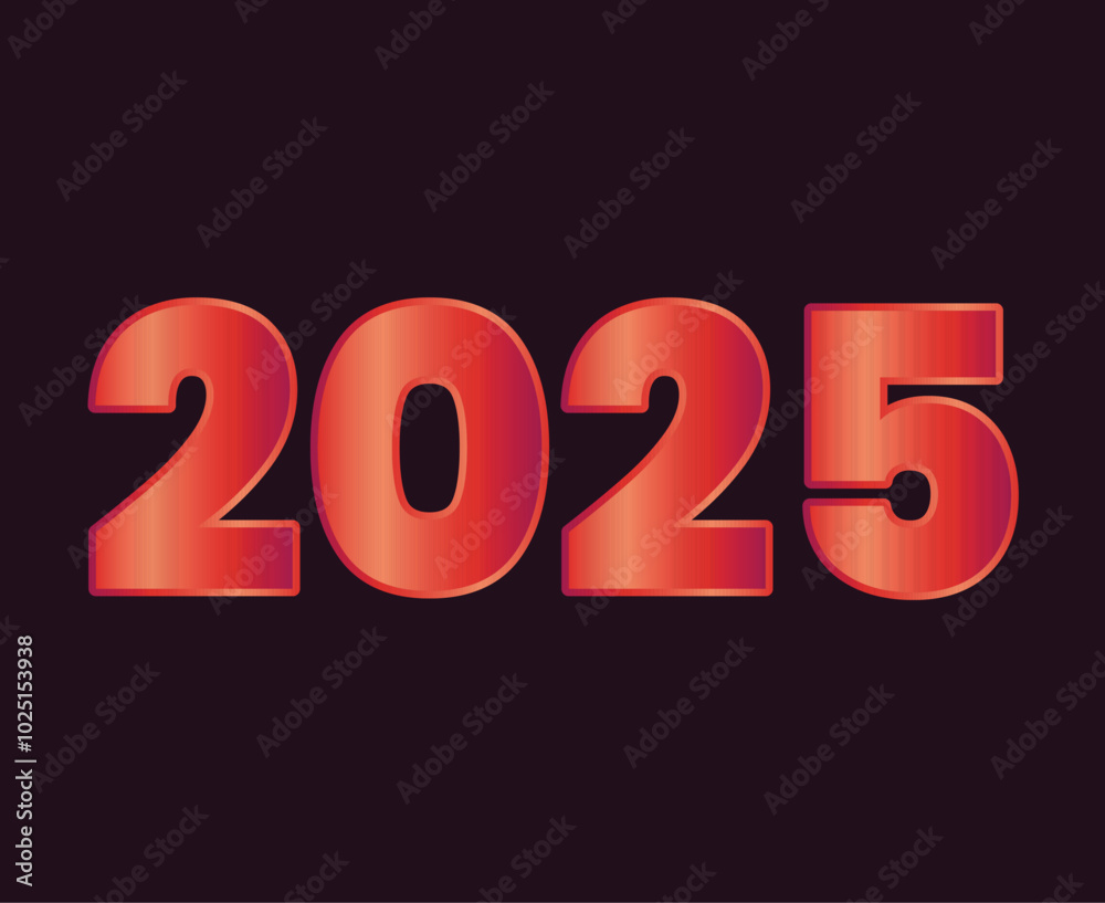 2025 Happy New Year Design Abstract Logo Symbol Vector Illustration